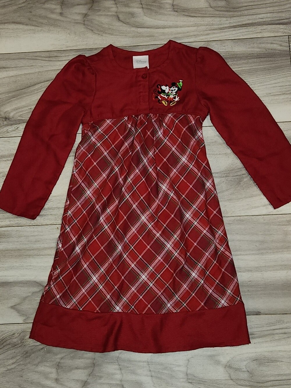 Disney Store Dress  embroidered Minnie and Mickey Mouse Christmas Size 4